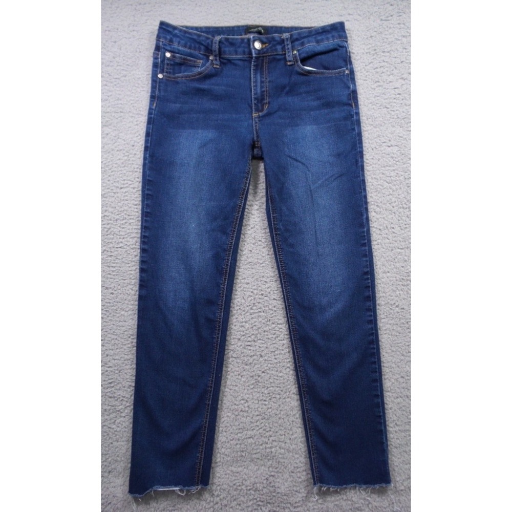 Joes Jeans Womens 14 Dark Wash Blue Raw Hem Stretch Denim Mid Rise Skinny